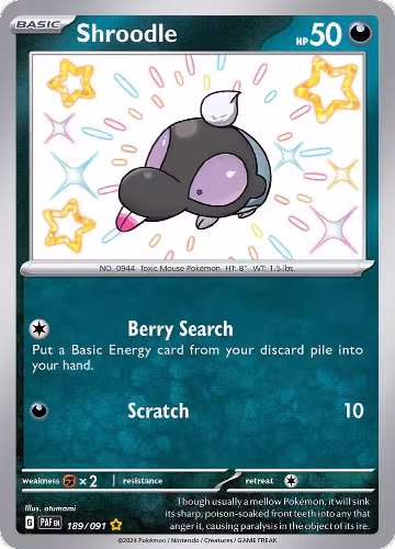 Shroodle - 189/091 (189/091), Paldean Fates — Pokémon card price