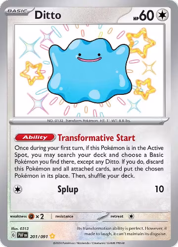 Ditto (201/091), Paldean Fates — Pokémon card price