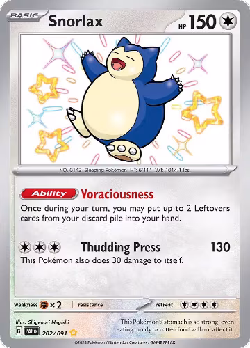 Snorlax (202/091), Paldean Fates — Pokémon card price