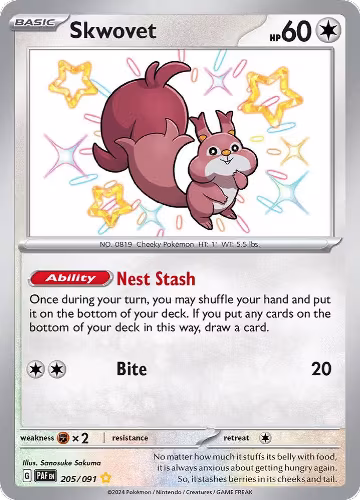 Skwovet (205/091), Paldean Fates — Pokémon card price