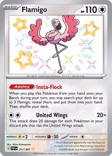 Flamigo (211/091), Paldean Fates — Pokémon card price