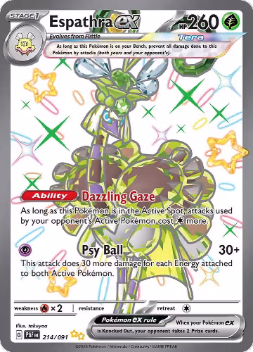 Espathra ex - 214/091 (214/091), Paldean Fates — Pokémon card price