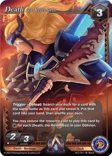 Death, the Relentless (AC2-011), Clashgrounds — Alpha Clash card price