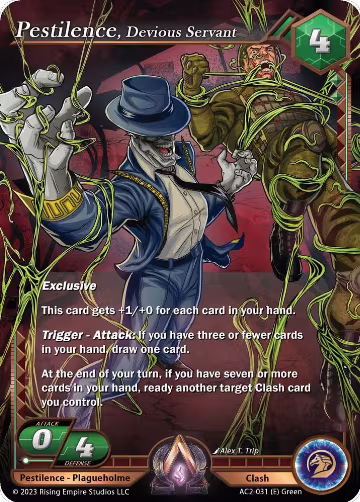 Pestilence, Devious Servant (AC2-031), Clashgrounds — Alpha Clash card price