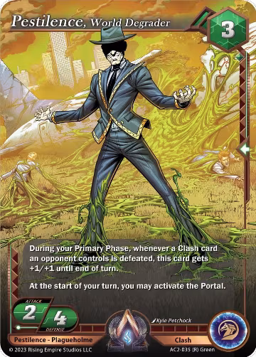 Pestilence, World Degrader (AC2-035), Clashgrounds — Alpha Clash card price