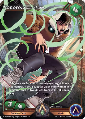 Sonoro, Sonic Blaster (AC2-036), Clashgrounds — Alpha Clash card price