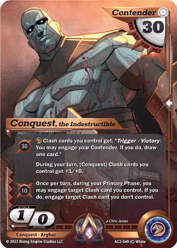 Conquest, the Indestructible (AC2-049), Clashgrounds — Alpha Clash card price