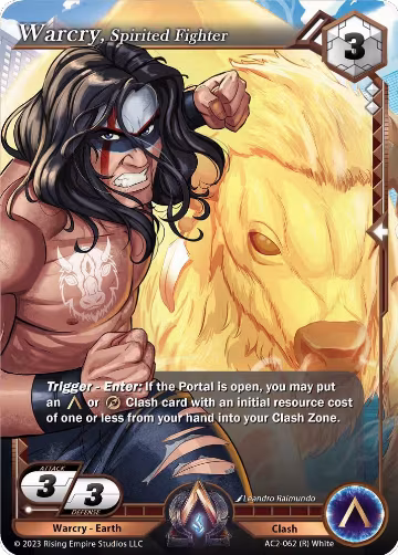 Warcry, Spirited Fighter (AC2-062), Clashgrounds — Alpha Clash card price
