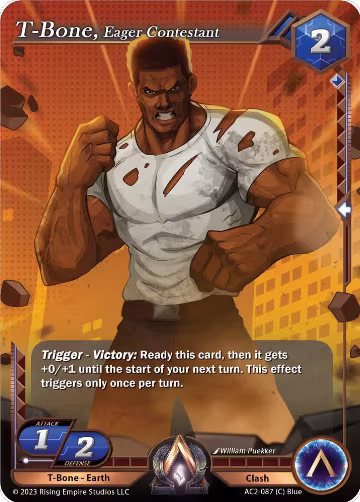 T-Bone, Eager Contestant (AC2-087), Clashgrounds — Alpha Clash card price