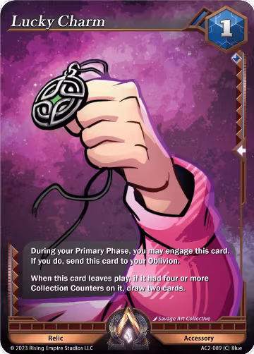 Lucky Charm (AC2-089), Clashgrounds — Alpha Clash card price