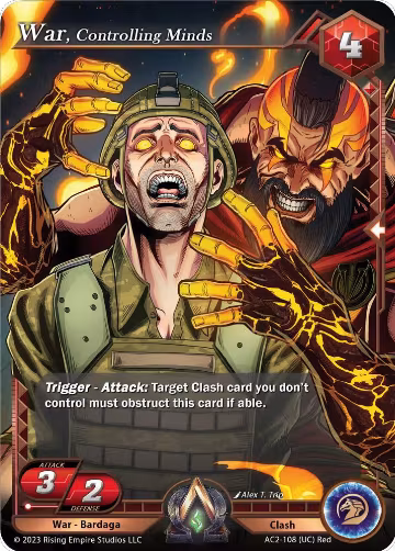 War, Controlling Minds (AC2-108), Clashgrounds — Alpha Clash card price