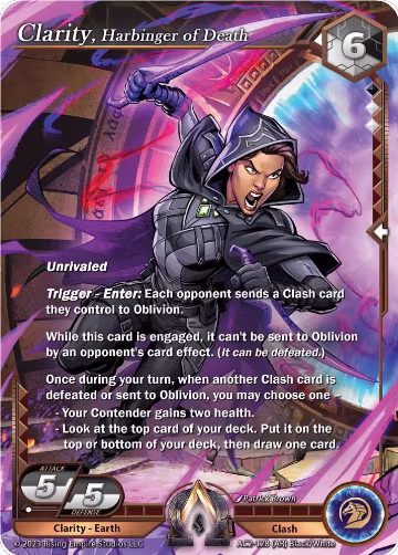 Clarity, Harbinger of Death (Alpha Rare) (AC2-128), Clashgrounds — Alpha Clash card price