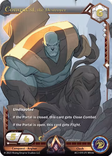 Conquest, the Destroyer (Team Covenant Promo) (AC2-055), Clashgrounds — Alpha Clash card price