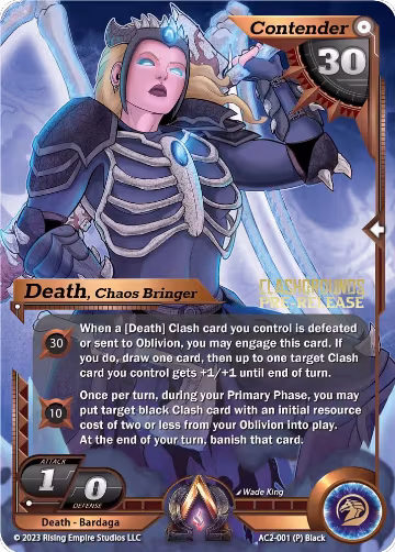 Death, Chaos Bringer (Pre-Release) (AC2-001), Clashgrounds — Alpha Clash card price