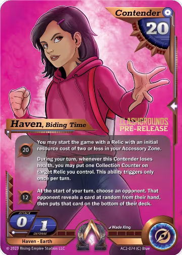 Haven, Biding Time (Pre-Release) (AC2-074), Clashgrounds — Alpha Clash card price