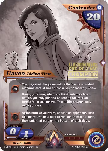 Haven, Biding Time (Pre-Release Champion) (AC2-074), Clashgrounds — Alpha Clash card price