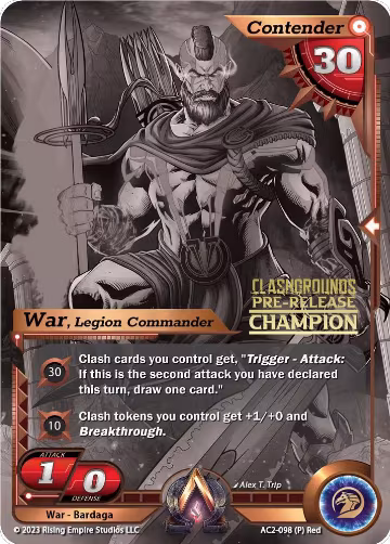 War, Legion Commander (Pre-Release Champion) (AC2-098), Clashgrounds — Alpha Clash card price