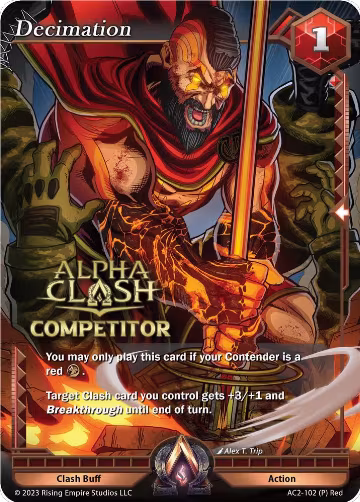 Decimation (Competitor) (AC2-102), Clashgrounds — Alpha Clash card price