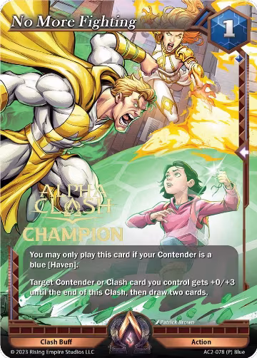 No More Fighting (Champion) (AC2-078), Clashgrounds — Alpha Clash card price