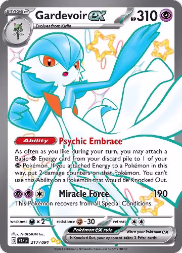 Gardevoir ex - 217/091 (217/091), Paldean Fates — Pokémon card price