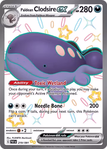 Paldean Clodsire ex - 219/091 (219/091), Paldean Fates — Pokémon card price
