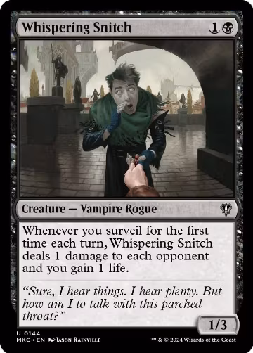 Whispering Snitch (144), Commander: Murders at Karlov Manor — Magic card price