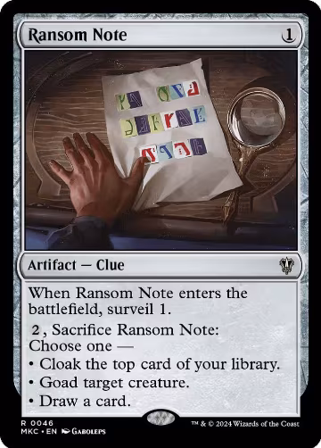 Ransom Note (0046) (46), Commander: Murders at Karlov Manor — Magic card price