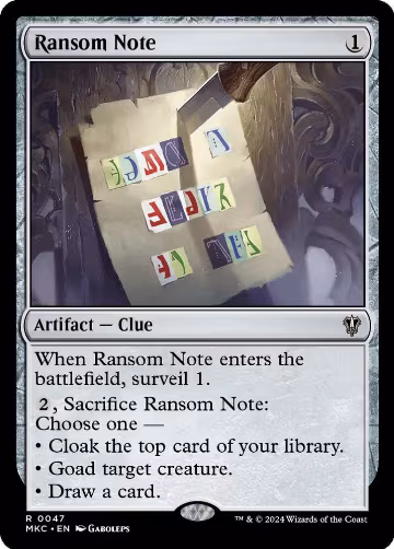 Ransom Note (0047) (47), Commander: Murders at Karlov Manor — Magic card price
