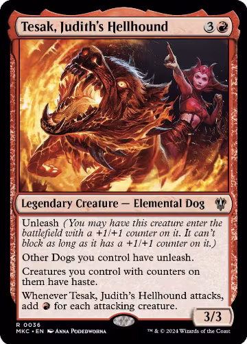 Tesak, Judith's Hellhound (36), Commander: Murders at Karlov Manor — Magic card price