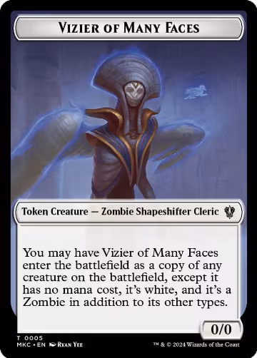 Vizier of Many Faces // Zombie Double-Sided Token (5 // 11), Commander: Murders at Karlov Manor — Magic card price