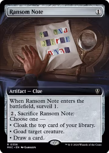 Ransom Note (0356) (Extended Art) (356), Commander: Murders at Karlov Manor — Magic card price