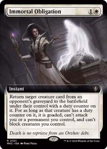 Immortal Obligation (Extended Art) (321), Commander: Murders at Karlov Manor — Magic card price