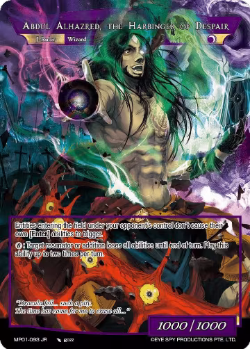 Ebony Prophet // Abdul Alhazred, the Harbinger of Despair (MP01-093 JR), Masterpiece "Pilgrim-Memories" — Force of Will card price