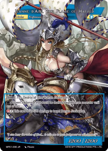 Nameless Girl // Jeanne d'Arc, the Flame of Hatred (MP01-030 JR), Masterpiece "Pilgrim-Memories" — Force of Will card price