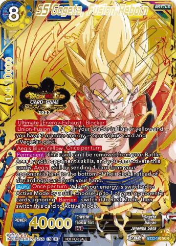 SS Gogeta, Fusion Reborn (2023 World Championship Stamp) (BT22-140), Tournament Promotion Cards — DB Super card price