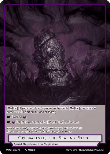Grusbalesta, the Sealing Stone (MP01-099 N), Masterpiece "Pilgrim-Memories" — Force of Will card price