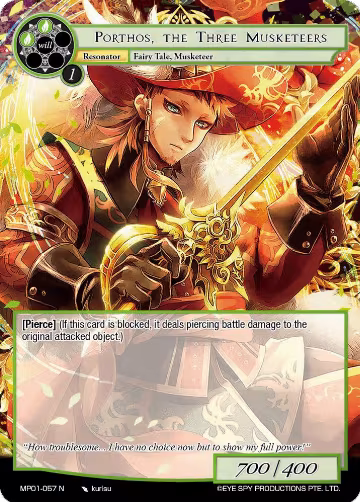 Porthos, the Three Musketeers (MP01-057 N), Masterpiece "Pilgrim-Memories" — Force of Will card price