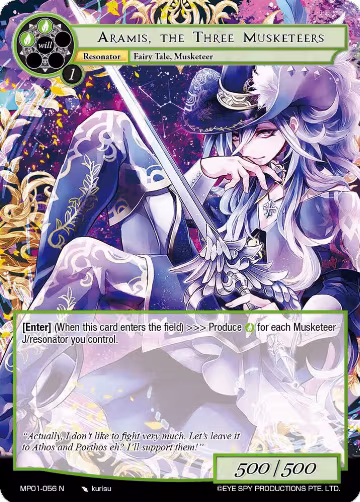 Aramis, the Three Musketeers (MP01-056 N), Masterpiece "Pilgrim-Memories" — Force of Will card price