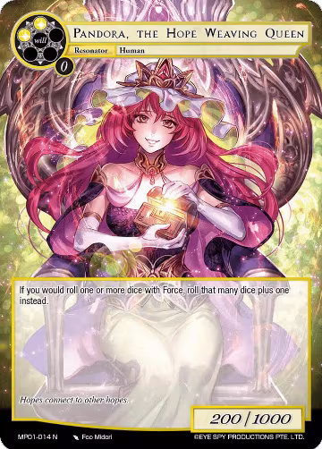 Pandora, the Hope Weaving Queen (MP01-014 N), Masterpiece "Pilgrim-Memories" — Force of Will card price