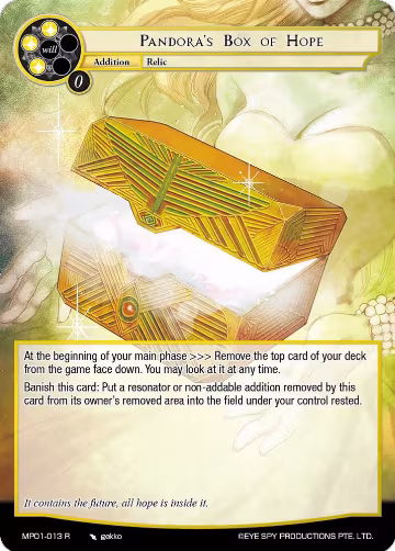 Pandora's Box of Hope (MP01-013 R), Masterpiece "Pilgrim-Memories" — Force of Will card price