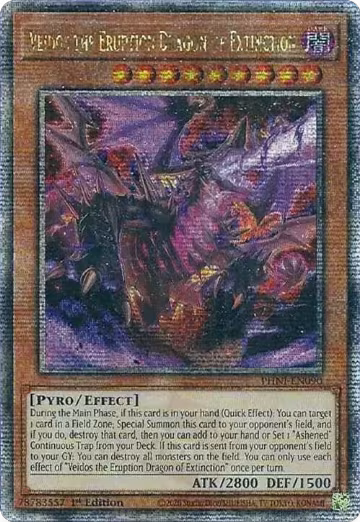 Veidos the Eruption Dragon of Extinction (Quarter Century Secret Rare) (PHNI-EN090), Phantom Nightmare — Yu-Gi-Oh! card price