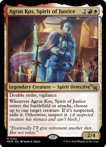 Agrus Kos, Spirit of Justice (184), Promo Pack: Murders at Karlov Manor — Magic card price