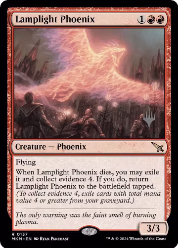 Lamplight Phoenix (137), Promo Pack: Murders at Karlov Manor — Magic card price