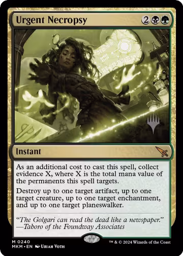 Urgent Necropsy (240), Promo Pack: Murders at Karlov Manor — Magic card price