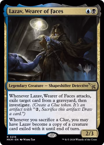 Lazav, Wearer of Faces (216), Promo Pack: Murders at Karlov Manor — Magic card price