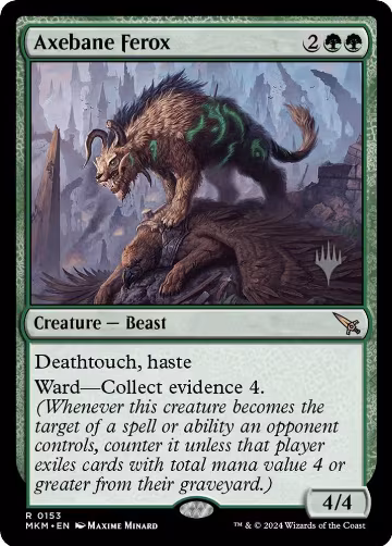 Axebane Ferox (153), Promo Pack: Murders at Karlov Manor — Magic card price