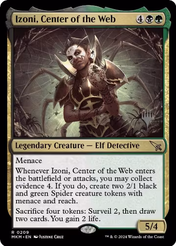 Izoni, Center of the Web (209), Promo Pack: Murders at Karlov Manor — Magic card price