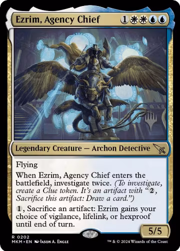 Ezrim, Agency Chief (202), Promo Pack: Murders at Karlov Manor — Magic card price