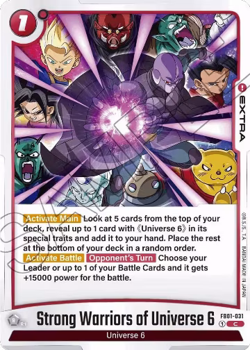 Strong Warriors of Universe 6 (FB01-031), Awakened Pulse — DB Fusion card price