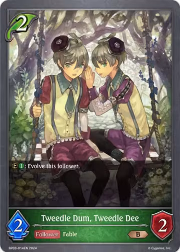 Tweedle Dum, Tweedle Dee (BP03-014EN), Flame of Laevateinn — Shadowverse card price